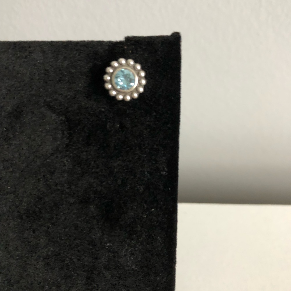 BRIGHTON  Twinkle mini post blue zircon earrings (match Halo collection) - Picture 2 of 3